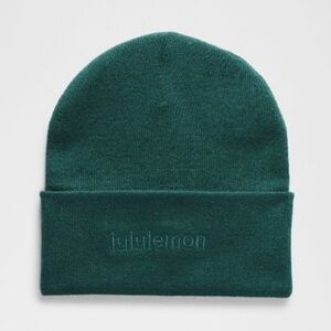 lululemon Warm Revelation Beanie Storm Teal Wordmark